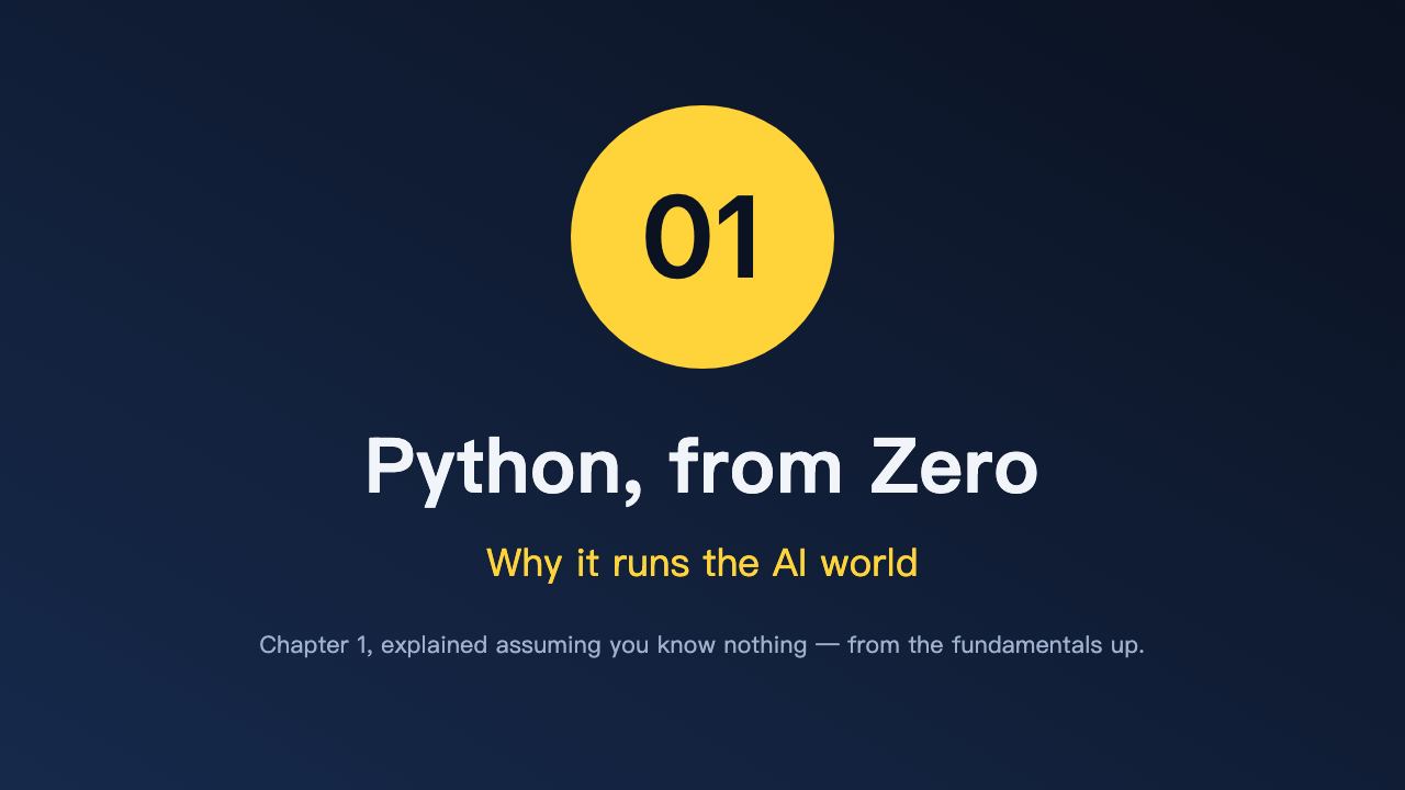 Chapter 01 — Why Python runs the AI world (and how to think in it as a JS dev)