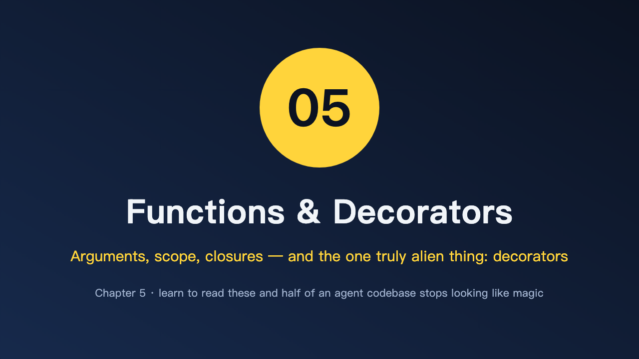 Chapter 05 — Functions, arguments, and decorators