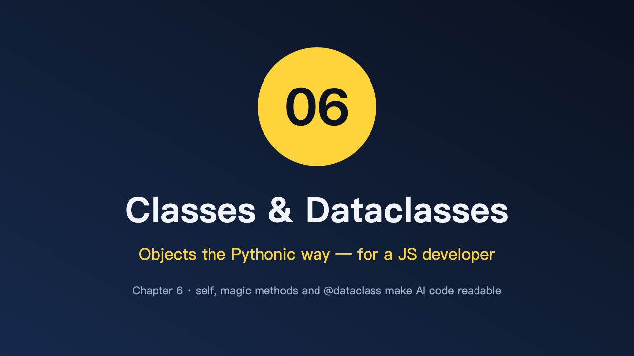 Chapter 06 — Classes, objects, and dataclasses (OOP the Pythonic way)